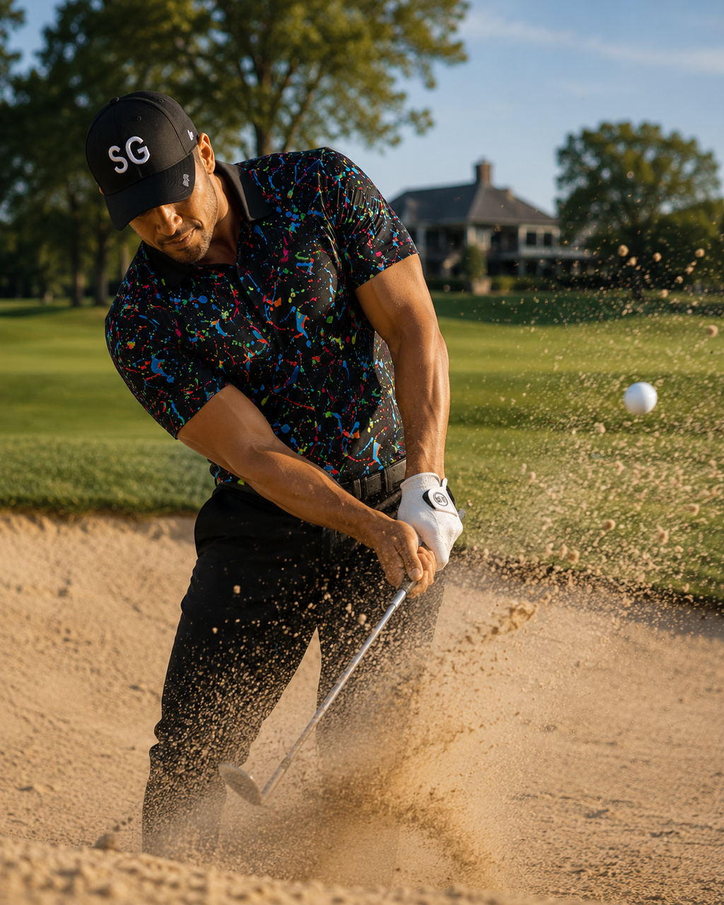 Scramble Gods Fairway Graffiti Golf Polo (Black)