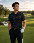 Scramble Gods Fairway Graffiti Golf Polo (Black)