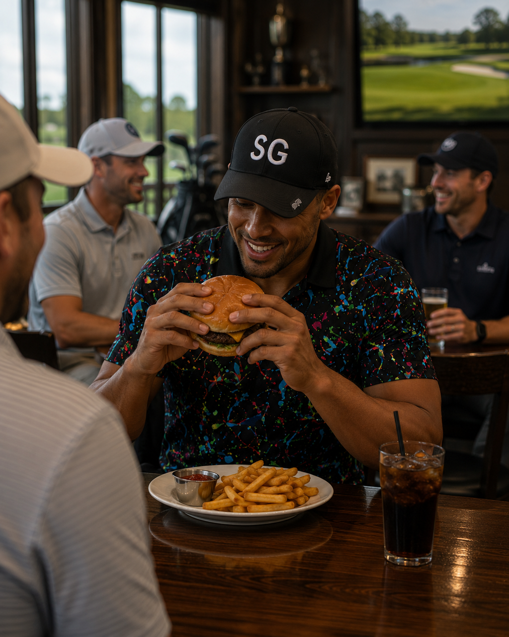 Scramble Gods Fairway Graffiti Golf Polo (Black)