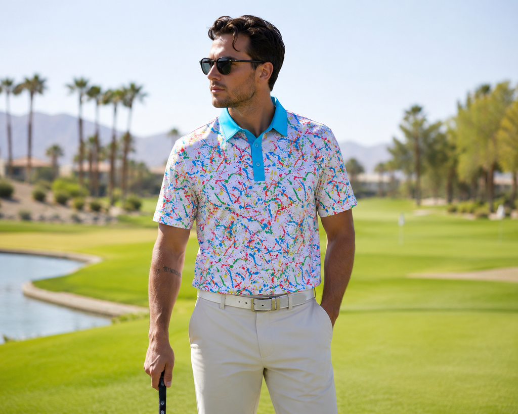 Scramble Gods Fairway Graffiti Golf Polo (White)